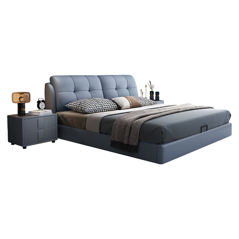 皮床双人床1.8米2米含床垫意式轻奢主卧室大床 wd-A88 1.5米框架