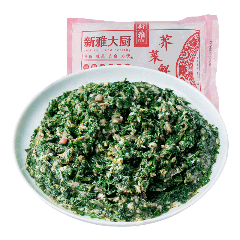 新雅大厨 鲜肉荠菜馅500g冷冻半成品菜早餐饺子馄饨包子馅料 方便菜老