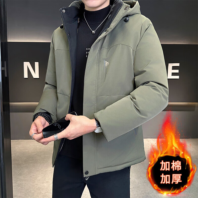 凯逸弗（kainifu）男士中青年户外中长款加厚棉服秋季新款休闲宽松休闲外套 卡其 XL