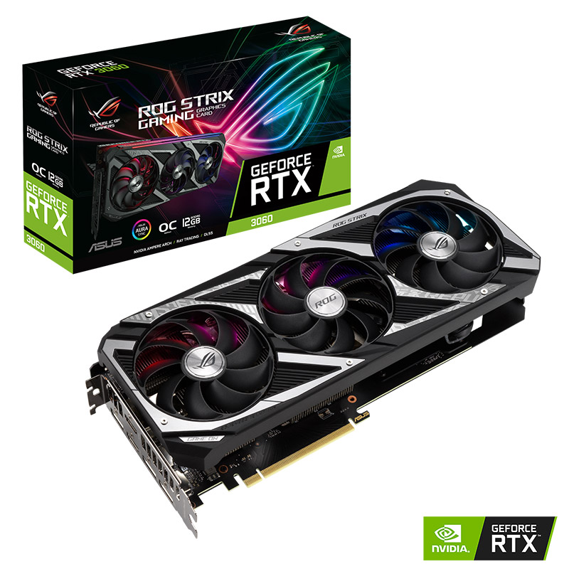 华硕 ASUS ROG-STRIX-RTX3060-O12G-V2-GAMING 电竞游戏独立显卡