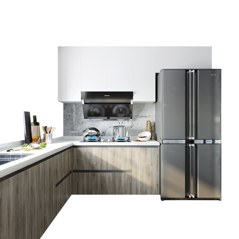 好莱客厨房套餐 简约整体橱柜 石英石台面 厨房柜定制套装 橱柜套餐价