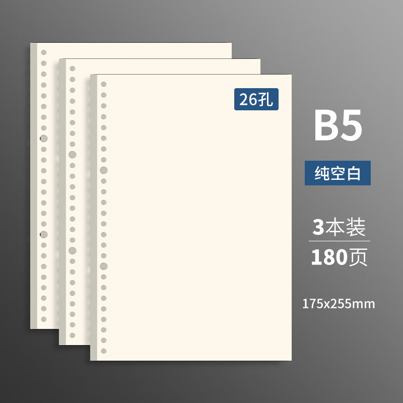 成功之师 活页纸20孔活页本内芯可拆卸康奈尔横线26孔活页替芯空白