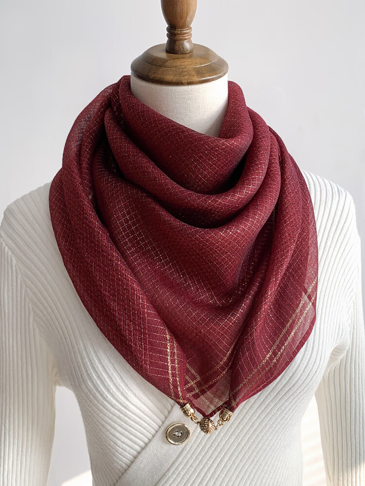 恒源祥磁吸扣护颈丝巾小围巾女士秋冬季2024新款高级感三角护领子