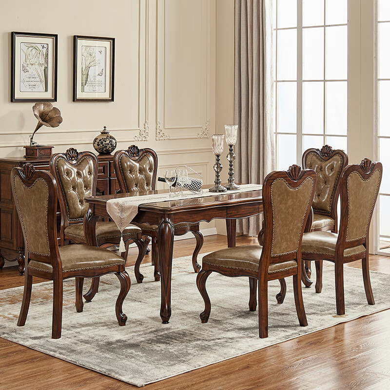 4米黑桃木餐桌单桌