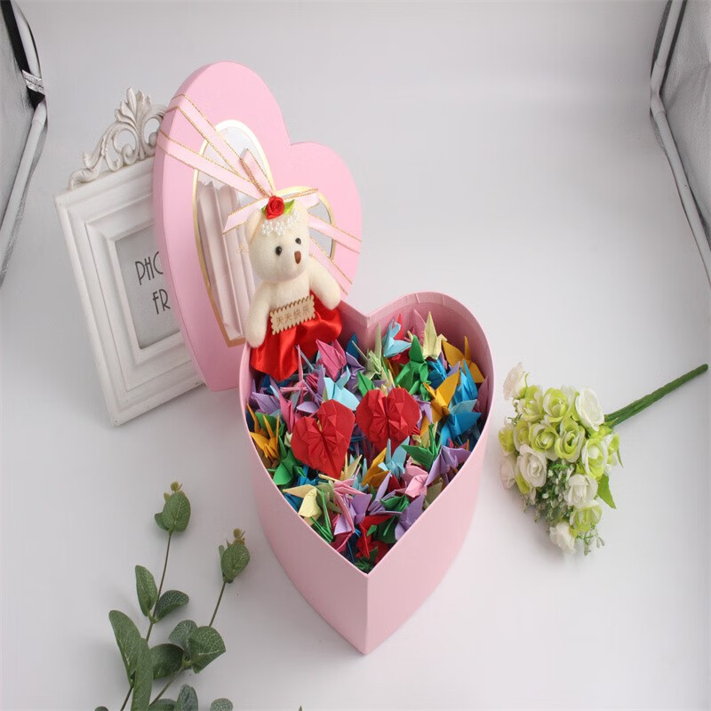 爱惊喜叠好的千纸鹤套装520千纸鹤成品创意生日礼物情人节礼物心形