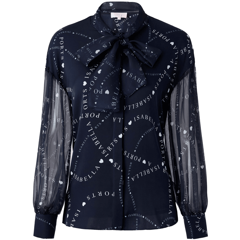 PORTS寶姿春夏新品女裝長(zhǎng)袖襯衫SM8B025MPS075 丈青印花 S (4)