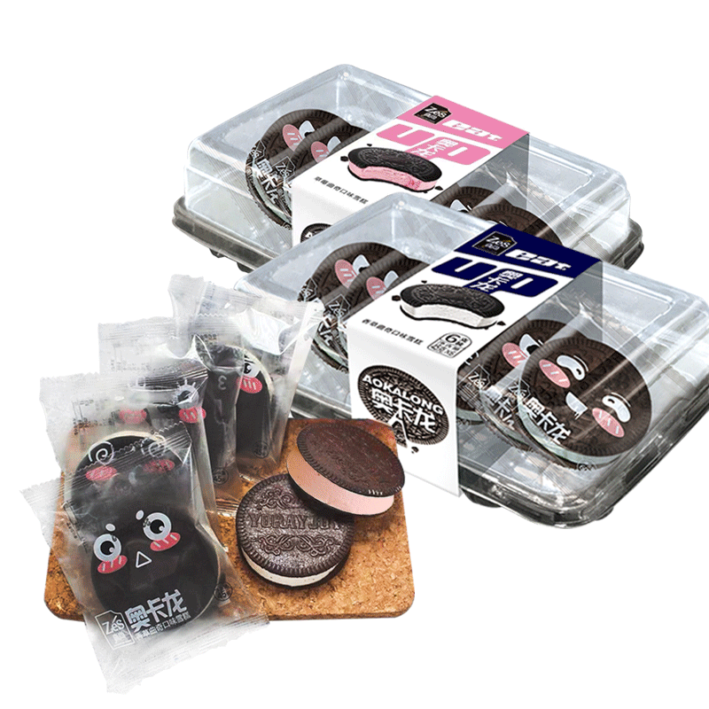 真尚奥卡龙冰淇淋6盒奥利奥夹心香草曲奇口味草莓网红雪糕整盒 奥卡龙