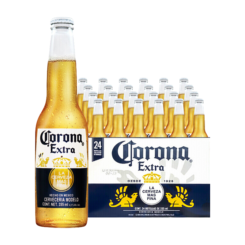 科罗娜(Corona)墨西哥原箱进口 墨西哥风味啤酒355ml*24瓶 整箱装非330拉格特级精酿黄啤小麦啤玻璃瓶