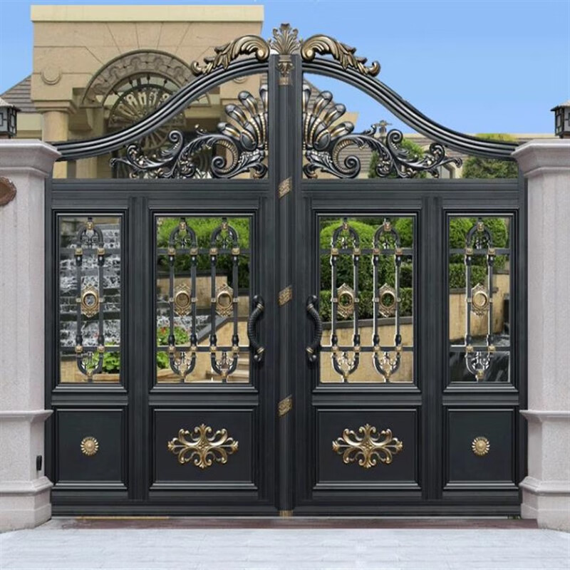 妙普乐别墅大门双开门 新中式 铝艺大门铝合金庭院别墅对开门农村围墙
