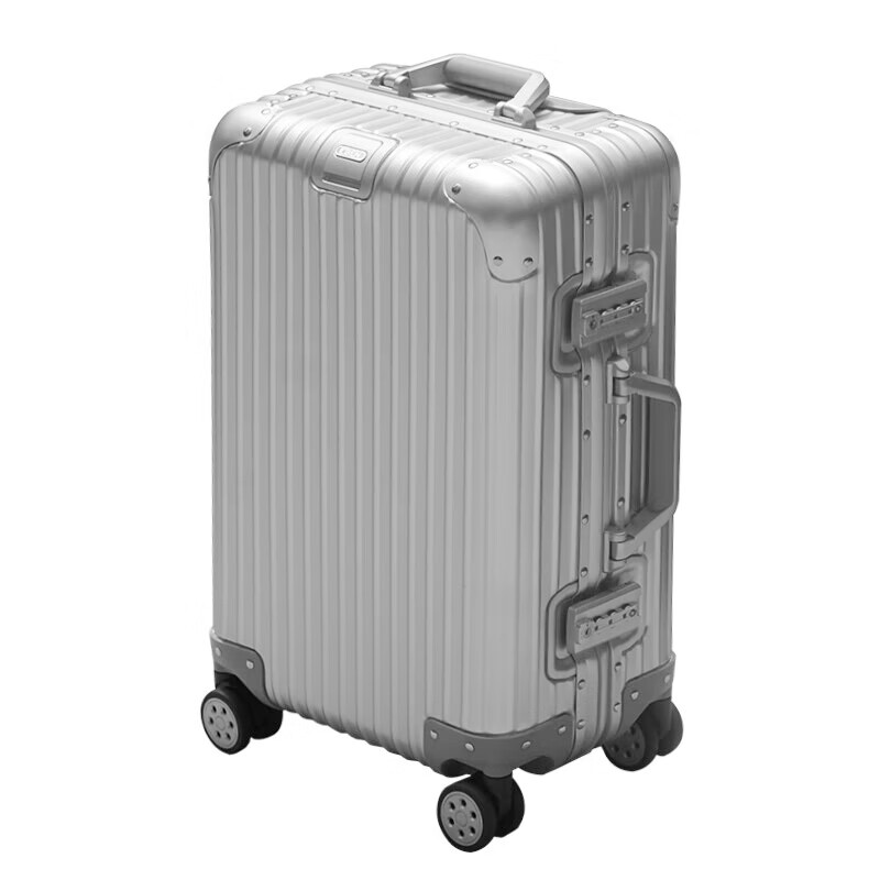 EBEN铝镁合金高端商务拉杆箱铝框品牌男登机行李箱20英寸新款女旅行箱 银色 20寸