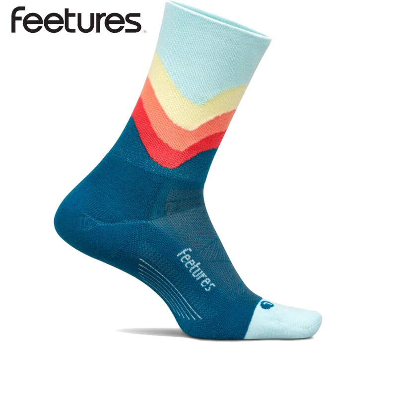 feetures飞鹊美国专业跑步袜马拉松越野运动袜男女短中长筒袜子压缩减震袜 缓冲款-高帮FSEC9051762一双 L(42-46)