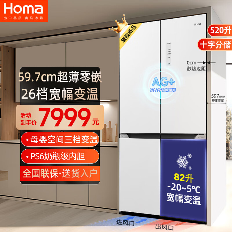 ޵Homa520ȫǶĿŴõ һ˫Ƶ ǿĸӤ BCD-520WDPG/B˹