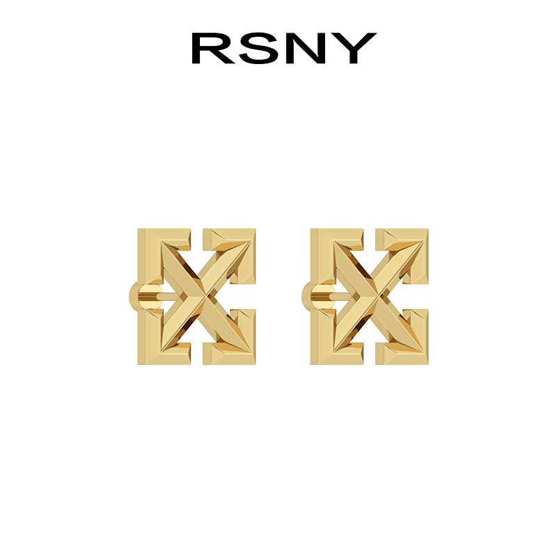 2019→2021箭头,2019→2021数字图片 【新品】rsny箭头符号耳钉女2021年新款潮网红嘻哈欧美个性耳饰 gold