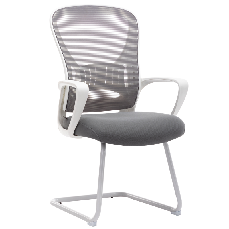 伯力斯 电脑椅家用办公椅子  会议椅书房职员椅学生椅 人体工学网椅 白框灰网 MD-0898WL固定脚100020457494
