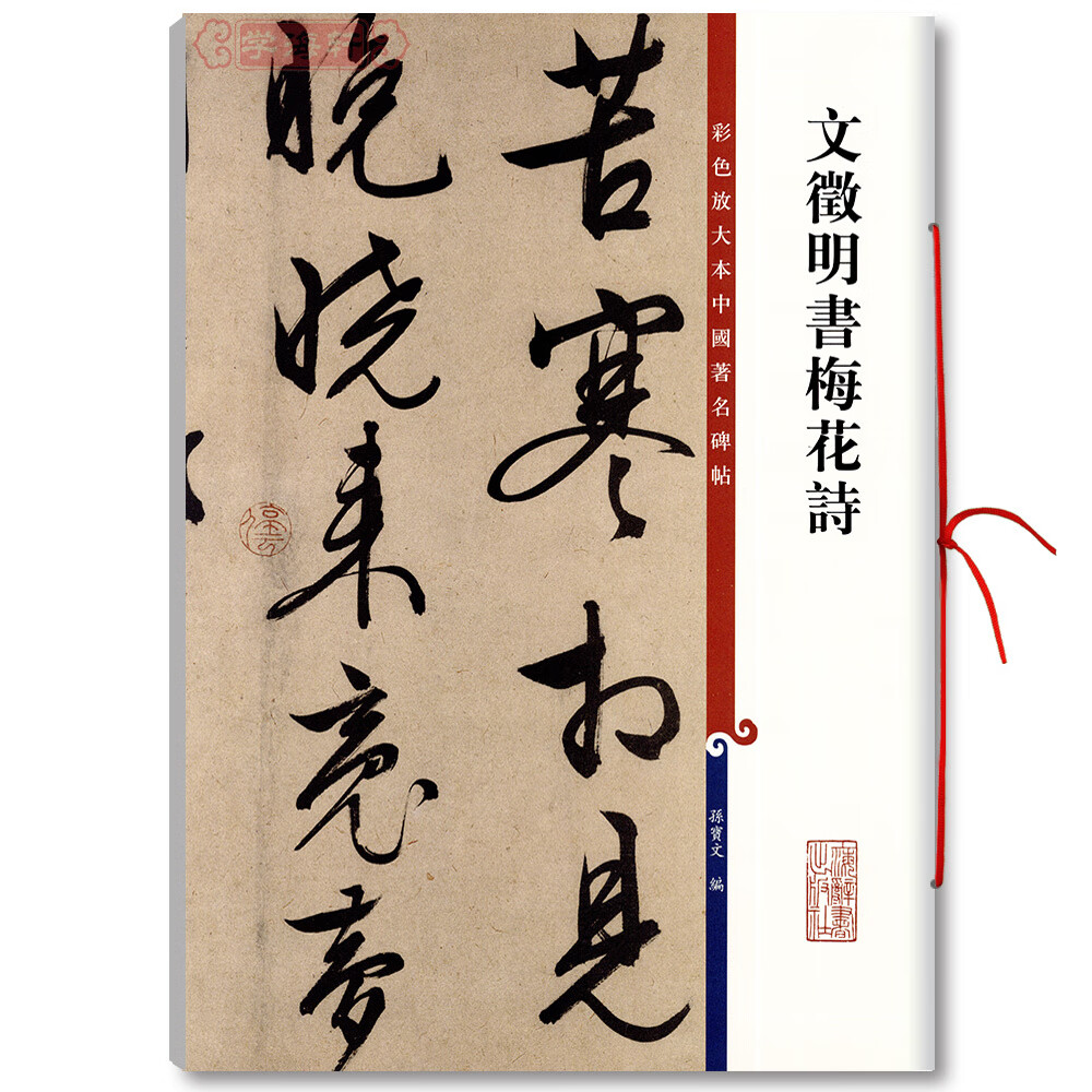 文徵明书梅花诗 彩色放大本中国碑帖繁体旁注孙宝文文征明行书毛笔