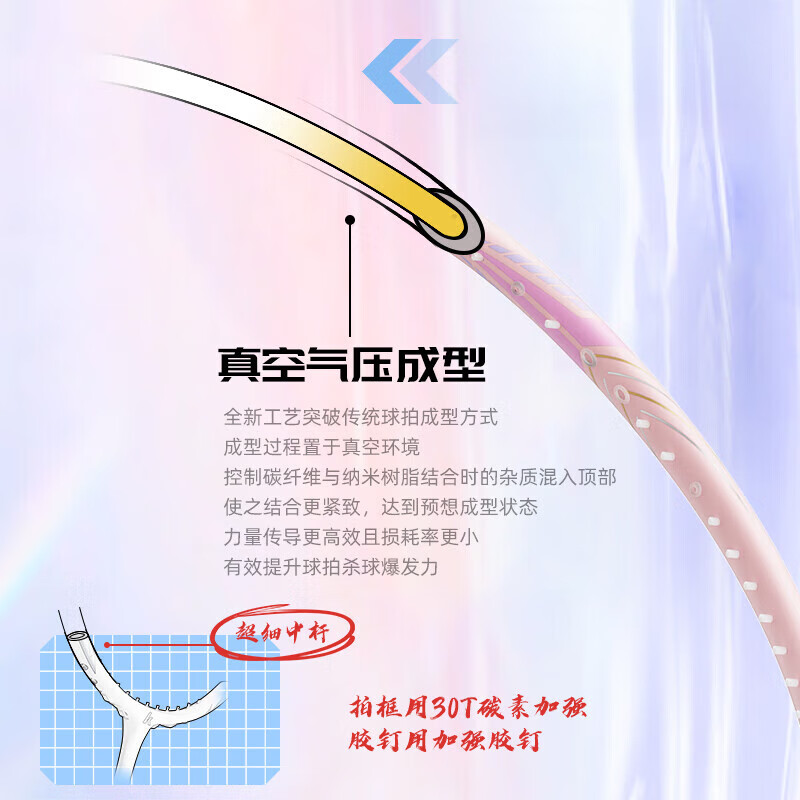 霜魄螺纹钢羽毛球拍 钛合金超轻碳素纤维成人儿童耐用羽毛球拍 荧光绿506【铁合金双拍】+3尼龙 成品拍