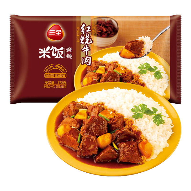 三全 红烧牛肉饭 375g