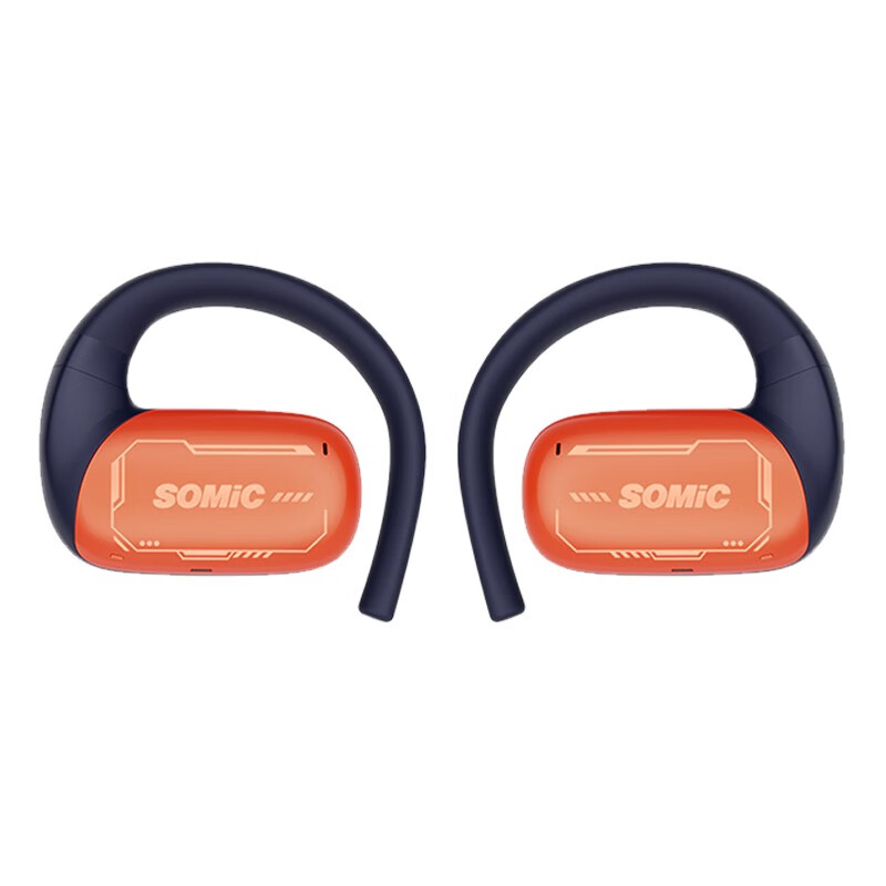 硕美科（SOMIC） E1开放耳挂式无线蓝牙耳机 电竞游戏耳机耳麦 NEC双麦 音乐游戏双模式耳机 橙蓝色
