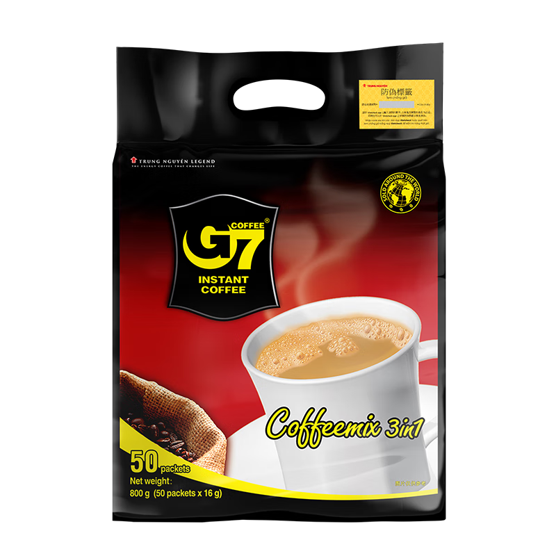越南进口 中原G7三合一速溶咖啡800g(16克×50包)