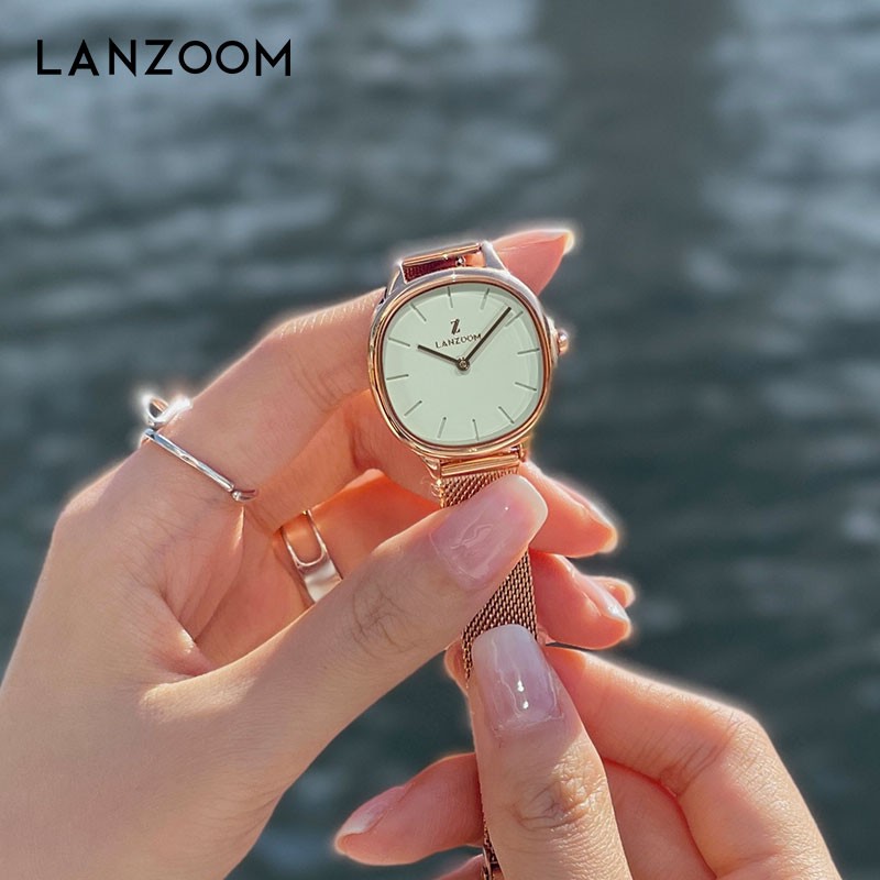 LANZOOM蓝族奶茶小金表手表女时尚轻奢腕表生日送女友礼物情人节 【人气星品】奶茶小金表Jena03