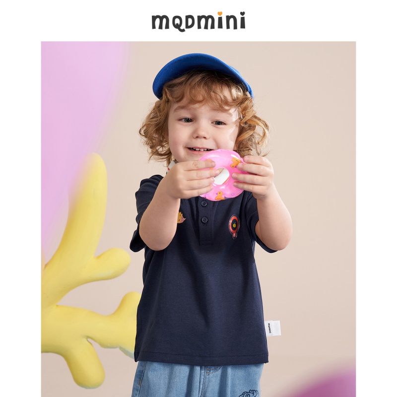 马骑顿（MQD）【云朵棉】MQD童装男小童夏季POLO衫男宝宝薄款短袖半开襟T恤 藏青 120属于什么档次？