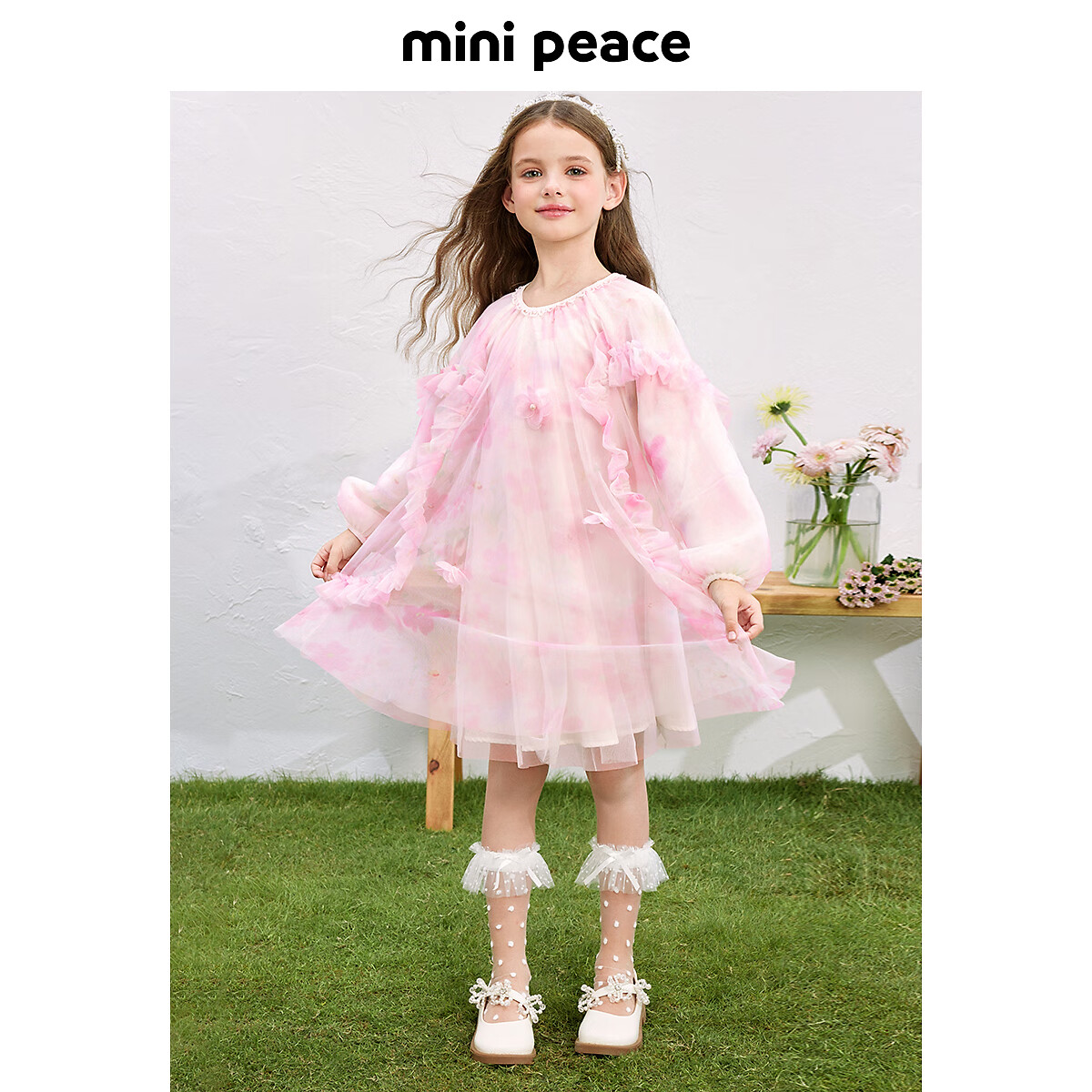 MiniPeace太平鸟童装女童连衣裙FBFAF1330 玫瑰粉 140