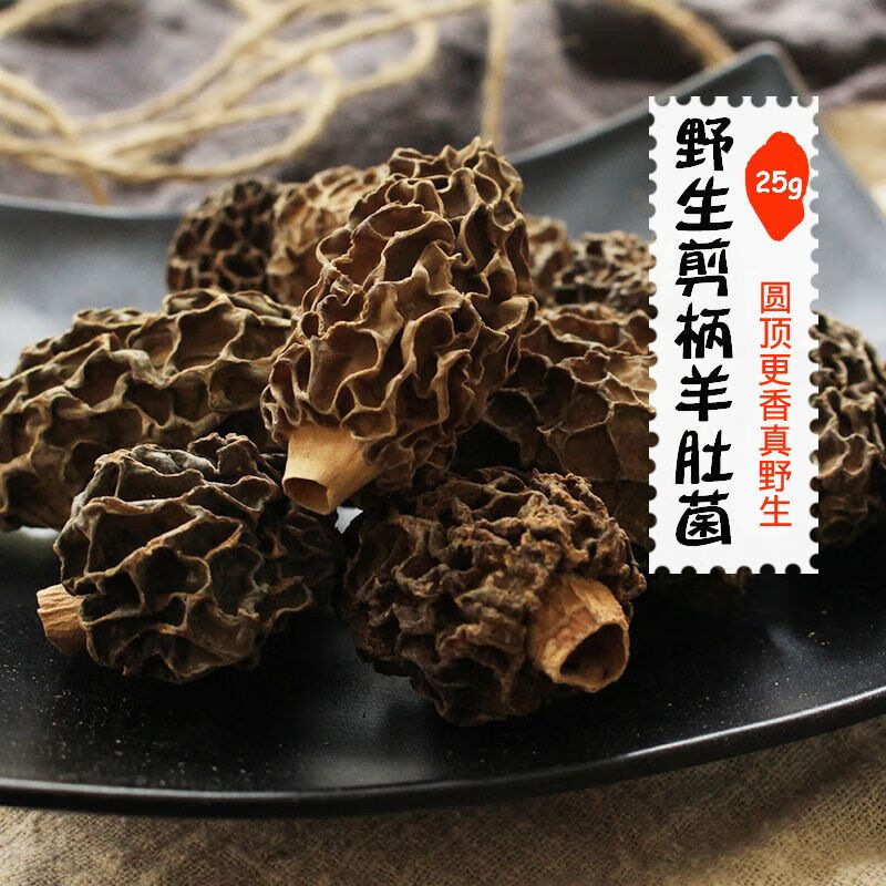 禾澹纯羊肚菌剪柄云南特产菌菇干货新鲜羊肚菇煲汤料 25g