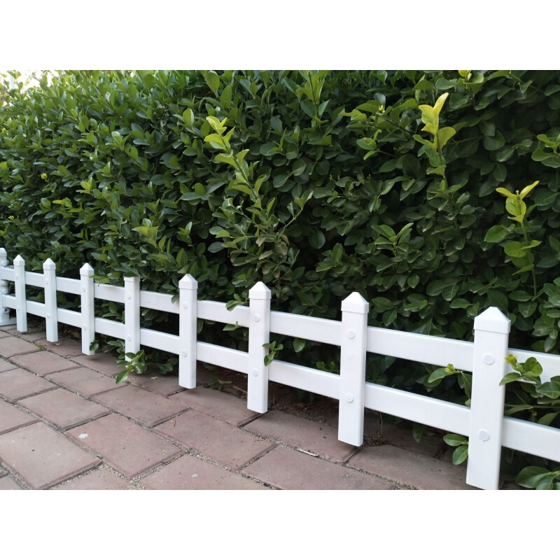 pvc塑钢草坪护栏庭院花园围栏路边小区绿化带栅栏户外塑料隔离栏 白色