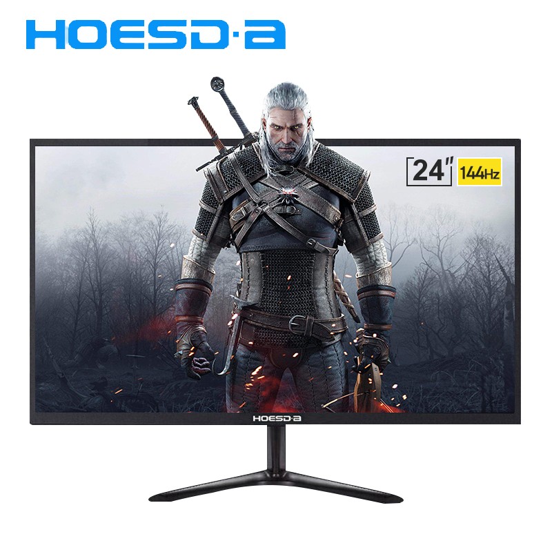 Hoesd.a显示器2k电脑屏幕4k便携式144Hz电竞27英寸家用24寸办公网吧游戏监控液晶ips  24英寸直面144Hz黑色（发夏新）