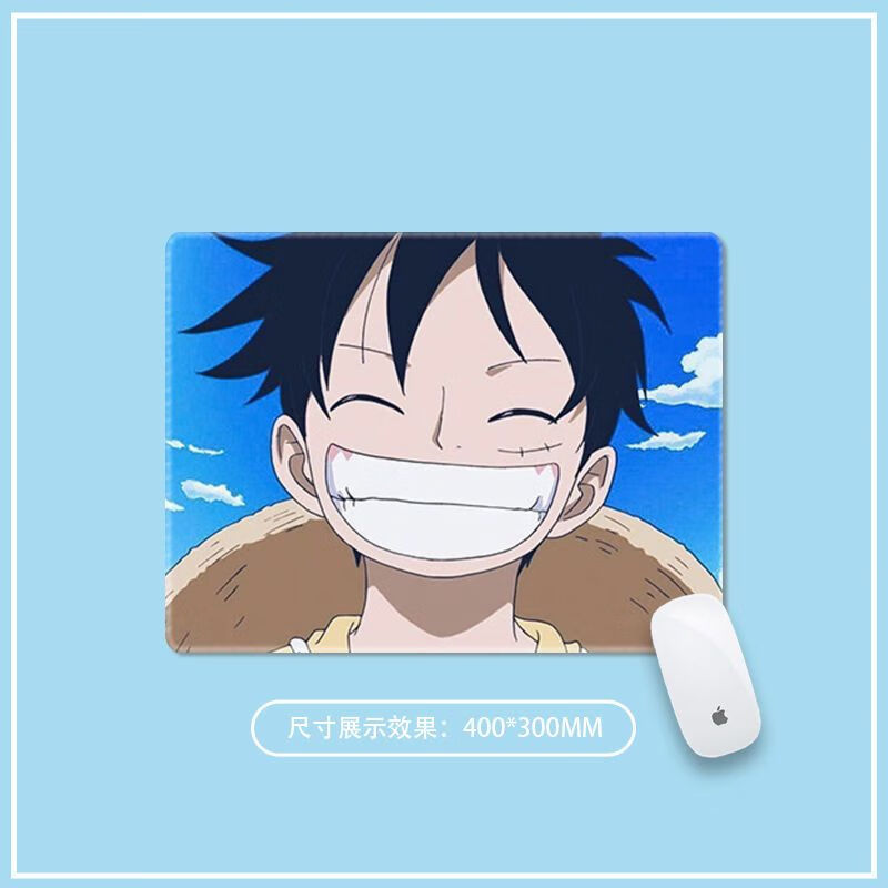 海贼王小号二次元鼠标垫桌垫动漫游戏护腕垫锁边键盘垫 草帽路飞呲牙