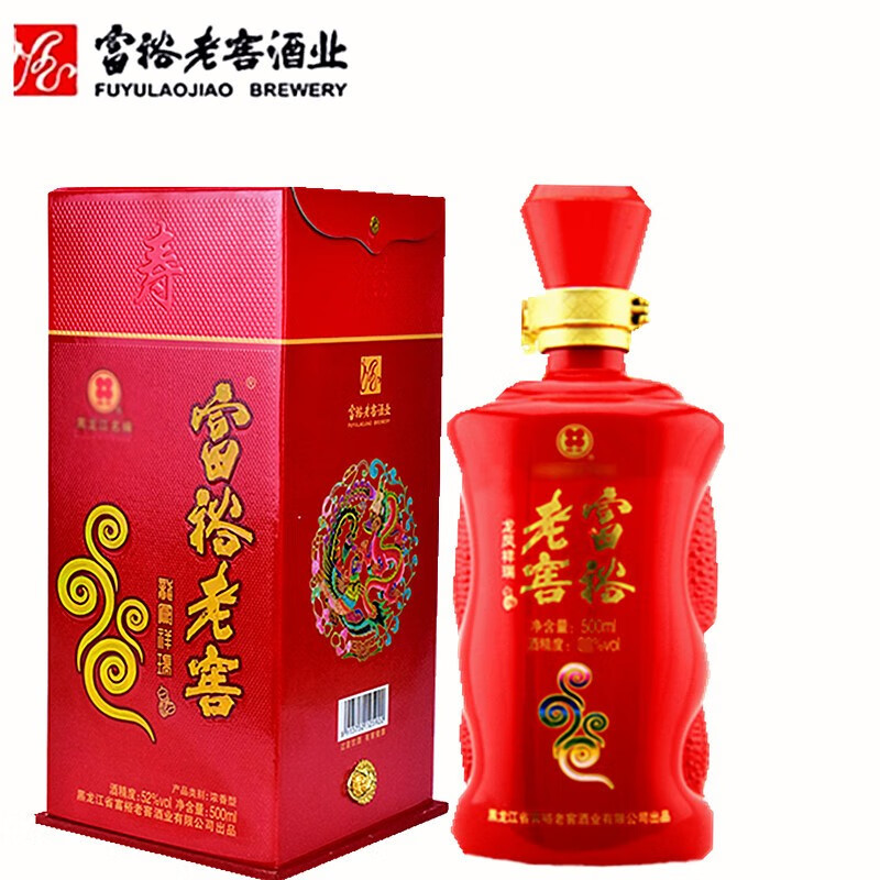 富裕老窖【厂家直供】6瓶东北酒富裕老窖白酒52度龙凤祥瑞白酒东北