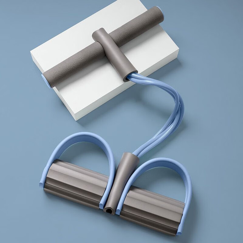 罗西威脚蹬拉力器拉力绳高强度背部拉伸腿神器家用健身器材 海蓝