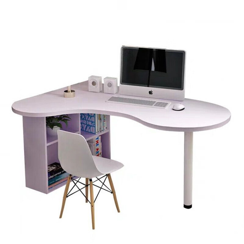 转角书桌弧形电脑桌卧室组合办公写字台式书柜拐角阳台简约桌子 1.
