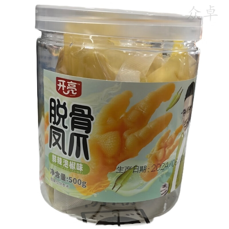 開(kāi)亮無(wú)骨雞爪脫骨鳳爪鮮辣泡椒酸辣檸檬500g大容量分享裝網(wǎng)紅 鮮辣泡椒味1罐