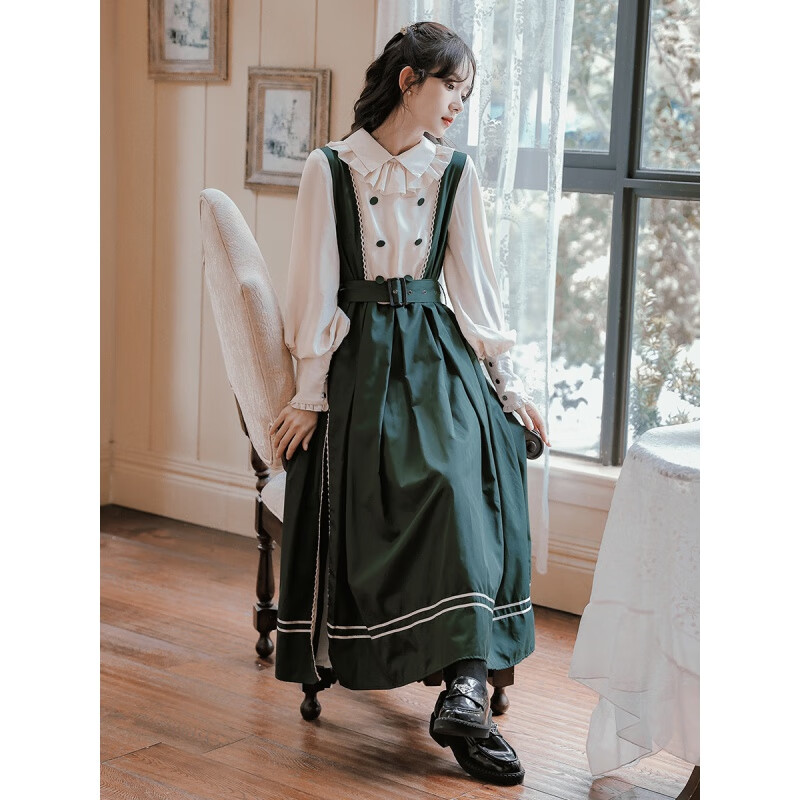 黛卓蒂洛丽塔古典系复古民国风小洋装假两件套装秋季洛丽塔公主连衣裙
