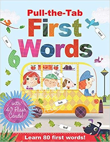 现货 pull-the-tab first words with flash cards