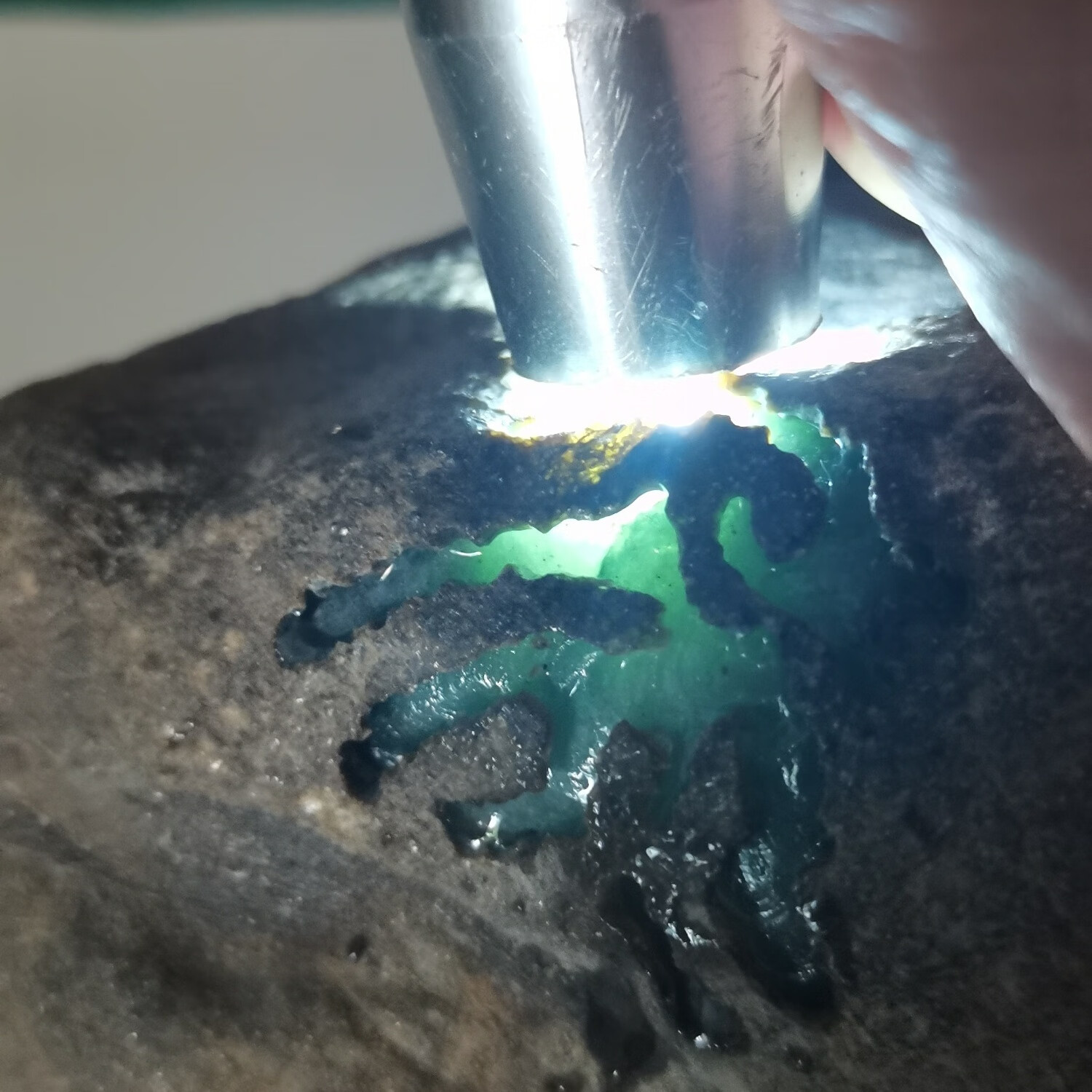 翡翠原石开窗料,角质感十足,色阳色辣5.12公斤