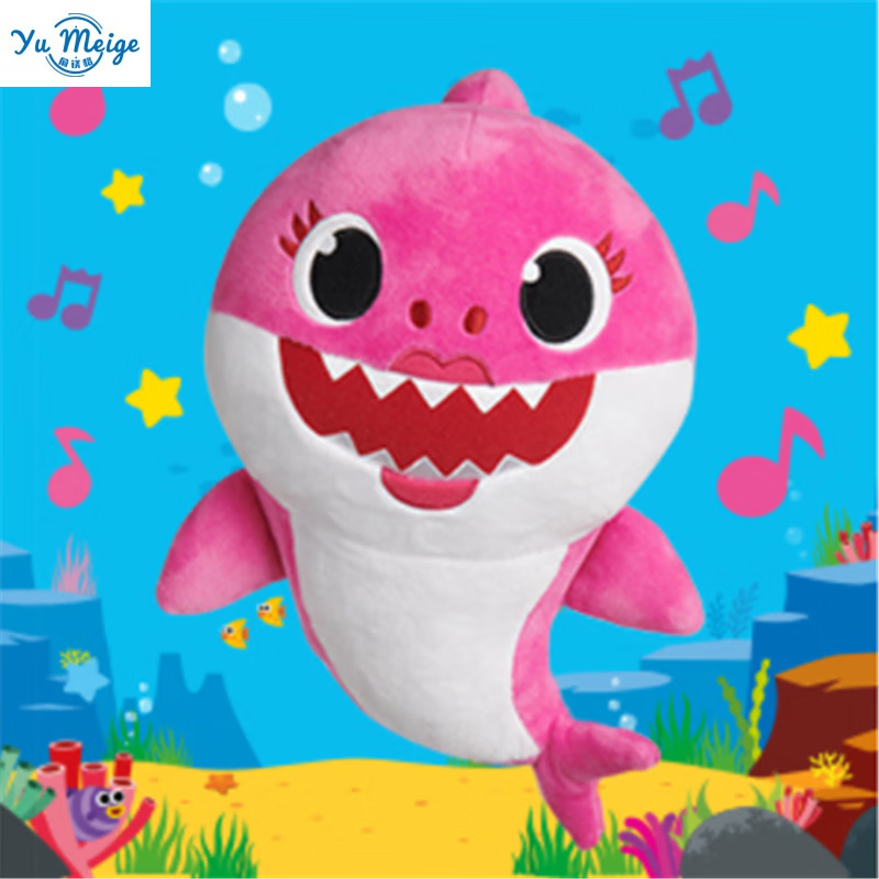良雫碰碰狐baby shark动画鲨鱼宝宝一家族玩具早教音乐娃娃毛绒公仔女