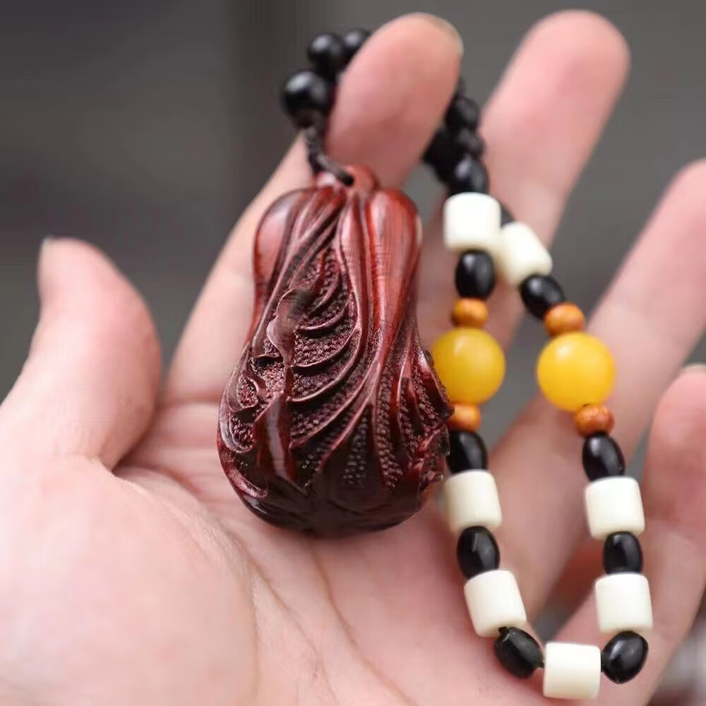 佩曼小叶紫檀手把件木雕工艺礼品摆饰把玩小摆件实木雕件红木手把件白