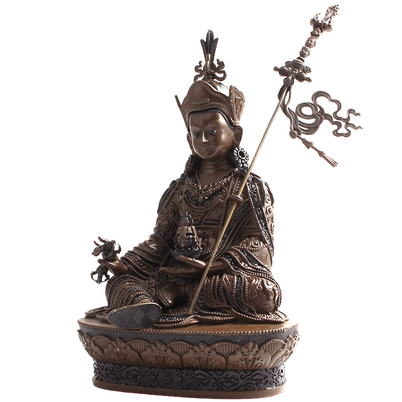 玄友 莲花生大士铜像摆件家用供奉金属尼泊尔佛像藏传密宗神像