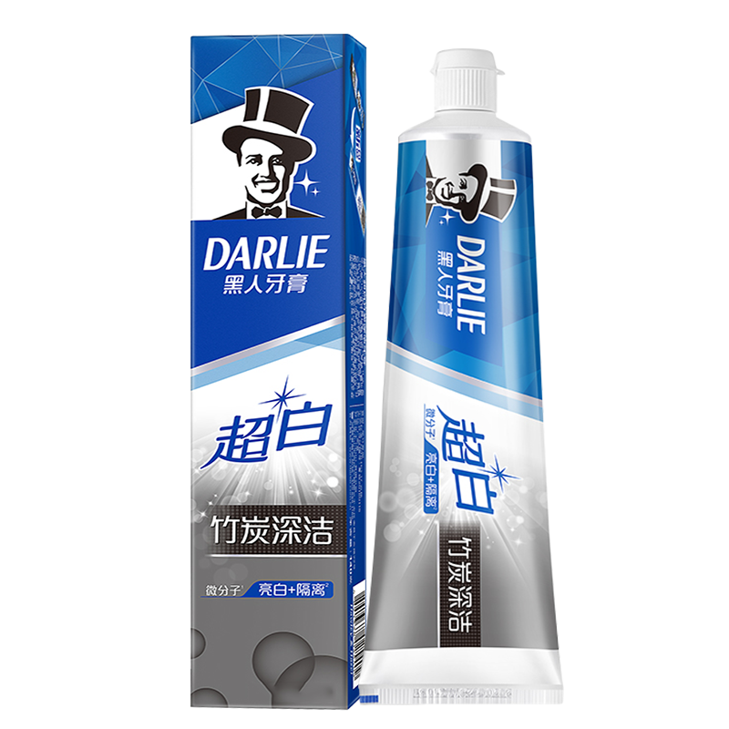好来（DARLIE）原黑人牙膏超白竹炭深洁亮白清新口气含氟护龈牙膏 超白竹炭190g