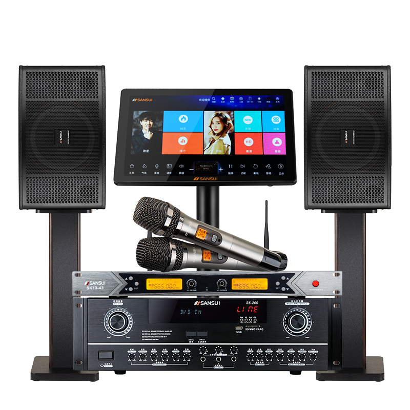 山水（SANSUI） SQ121家庭影院ktv音响组合功放套装家用电视卡拉OK点歌机双系统一体机 SQ121(5600W套装+无线话筒+2T点歌机)