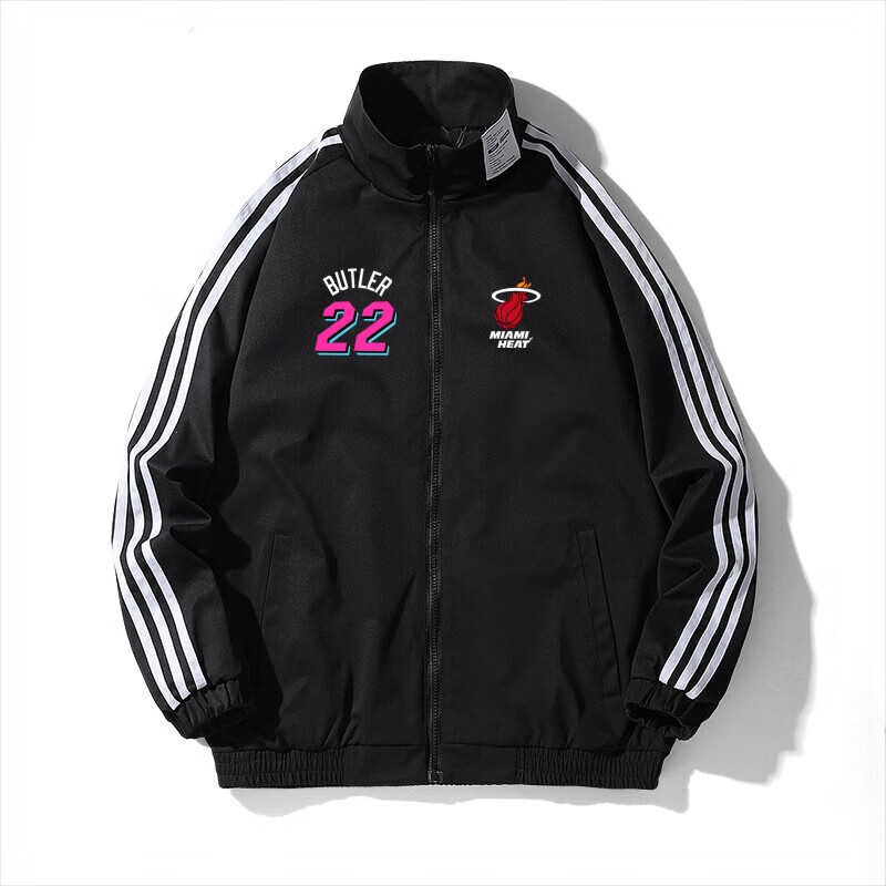 米黛龙热火队22号吉米巴特勒运动夹克男女秋冬季薄款加棉厚篮球开衫外