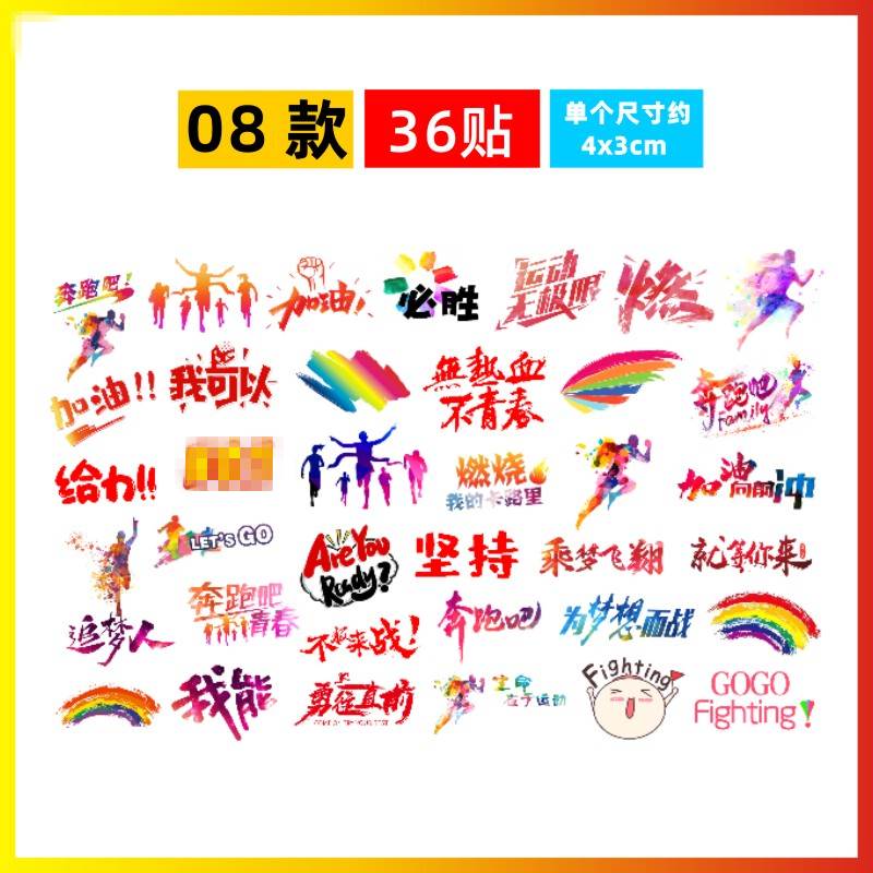 全光辰(quanguangchen)新年礼物儿童纹身贴纸可洗运动会脸贴彩绘贴