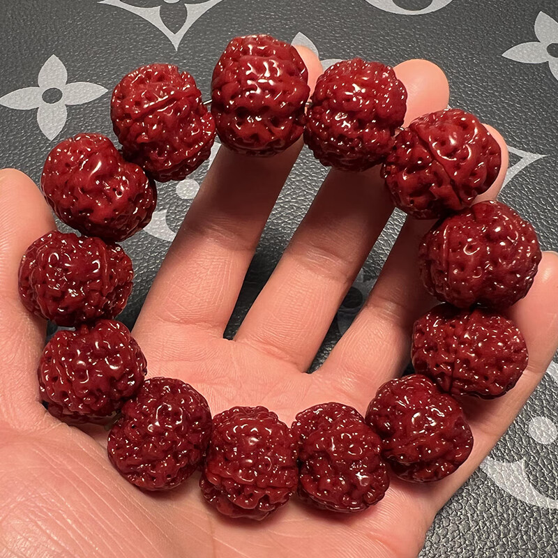 山中玉包浆金刚菩提手串爆肉机刷玉化双龙纹尼泊尔大金钢菩提子男七夕