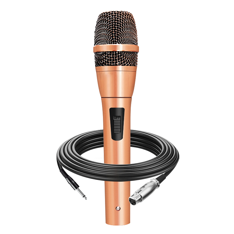 fbf 有线话筒金属专业有线麦克风 古铜色_金属专业有线话筒 古铜色 3
