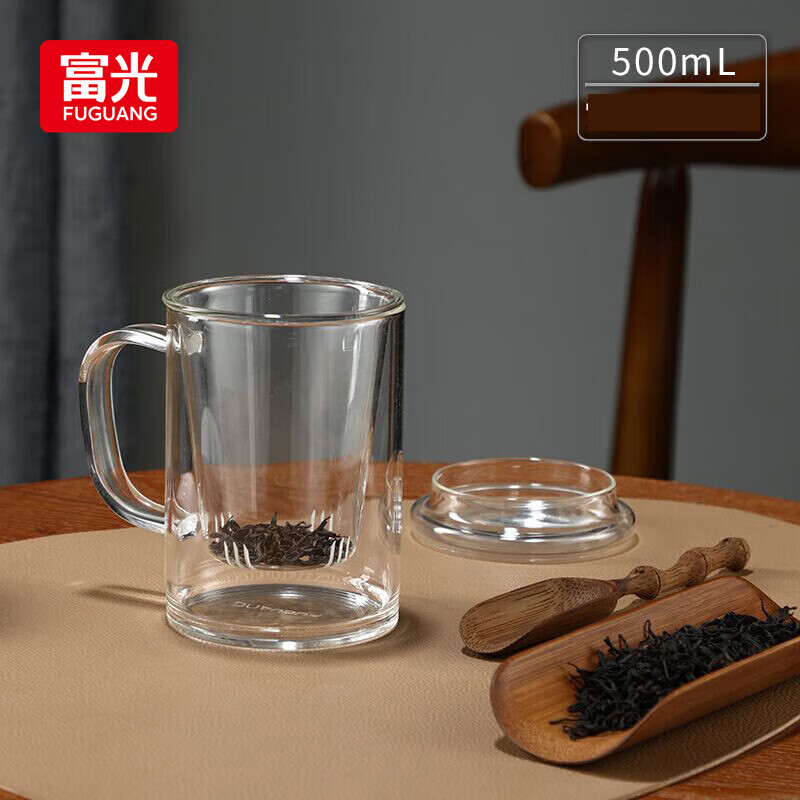 富光花茶杯 男女士茶水分离杯子 双层居家办公泡茶水杯玻璃杯加热款怎么样,好用不?