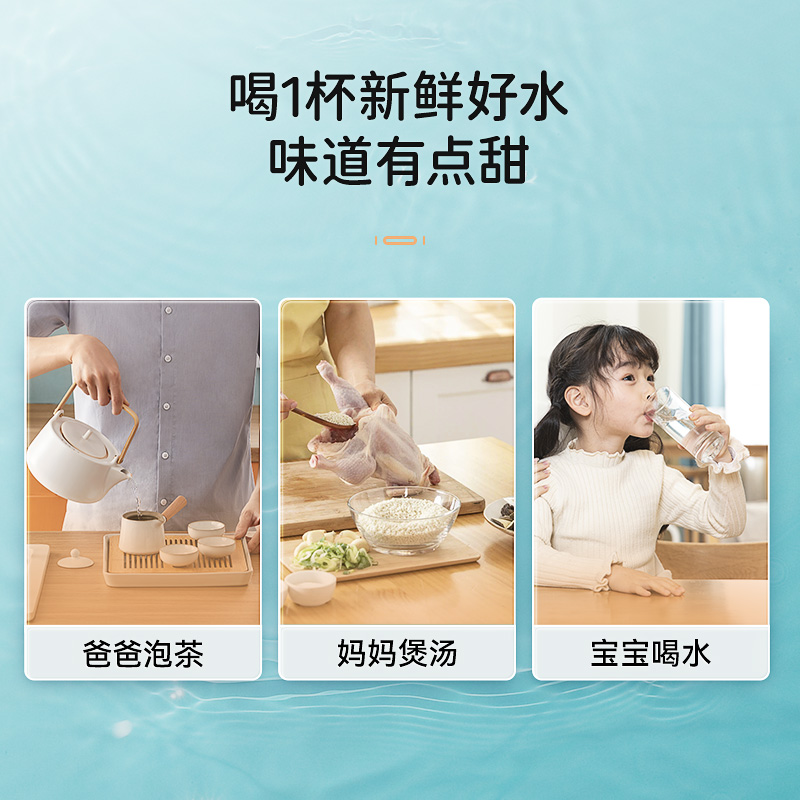 立升（LITREE） 超滤净水器 家用直饮机无废水不插电自来水过滤器前置无桶饮水机 矿物质复合净水机 出水直饮|超滤机C3