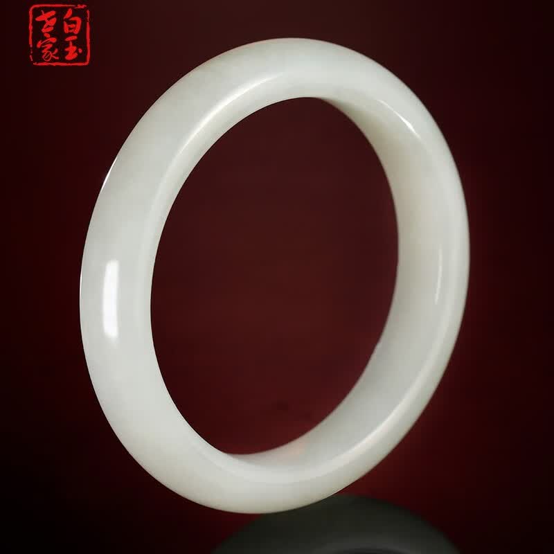 白玉世家中秋礼品 和田玉手镯女士款冰花平安镯天然玉石玉镯子 圈口 56-57mm怎么样,好用不?
