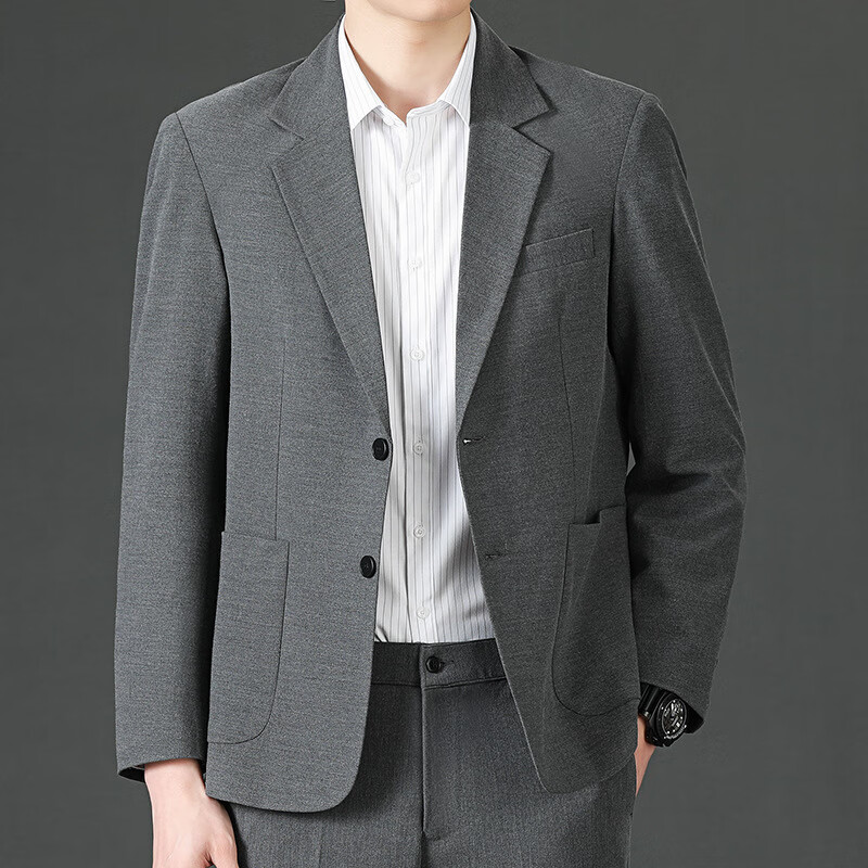 小西服男宽松西服青年痞帅气小西装港风潮牌轻商务单西外套 灰色 m